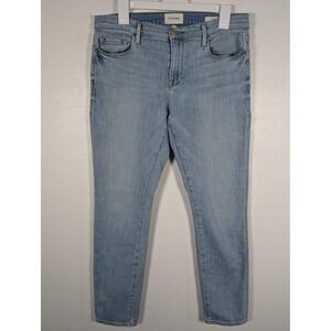 Frame Le Garçon Jeans Womens 28 Light Wash Blue Slim Boyfriend Mid Rise Stretch